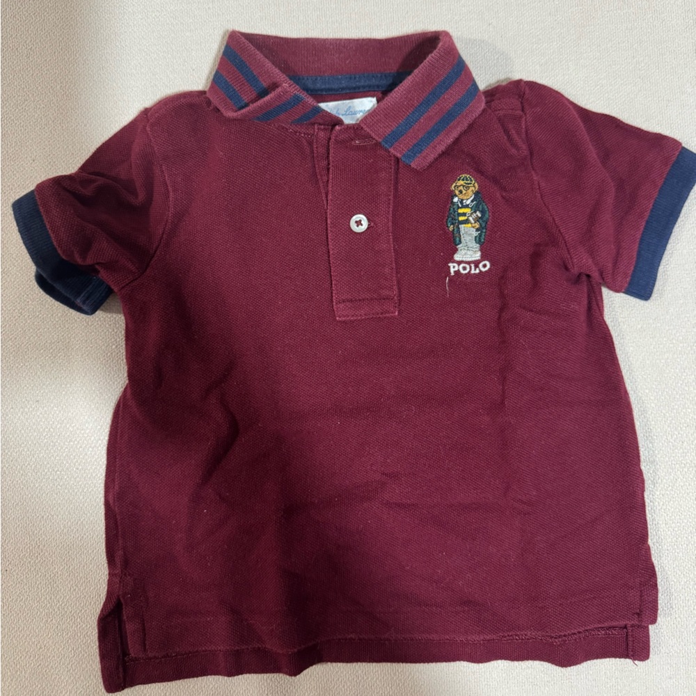 Ralph Lauren Kids Polo Shirt in Burgundy and Navy
